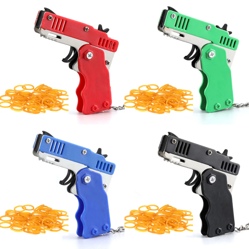 Outdoor Adventure Game - Mini Keychain Rubber Band Gun Toy